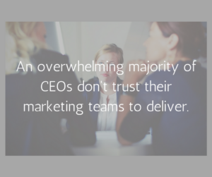 An overwhelming majority of CEOs do not trust their marketing teams to deliver.